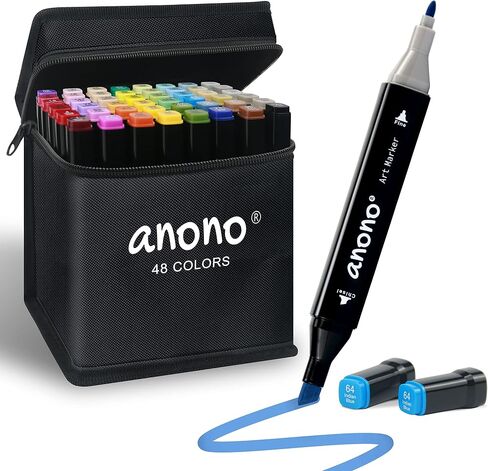 تتضمن علامات الكحول ANONO 60 ألوانًا ، وعلامات التلوين مع إزميل ونصائح رائعة ، حافلة ، مناسبة لطلاء الكتب والتلوين ، البرميل الأسود in Saudi Arabia