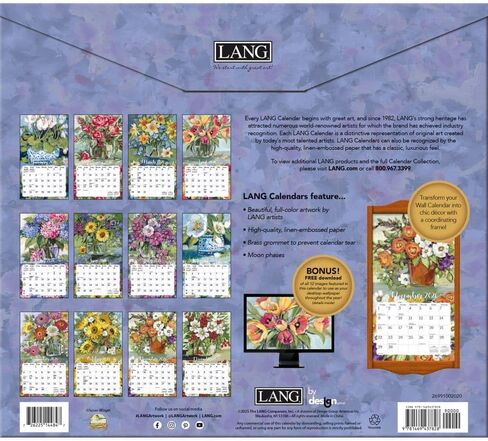 Lang Companies ، Gallery Florals 2026 Wall Calendar by Susan Winget ، 13.4 '× 12' '، تقويم مدته 12 شهرًا مع ملزمة in Saudi Arabia