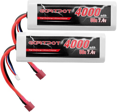 2S 4000mAh 7.4V 50C RC Lipo Battery Hardcase مع T Plug For Tamiya TT01 TT02 RC Truck Losi Slash Racing Hobby (2 Pack) in Saudi Arabia