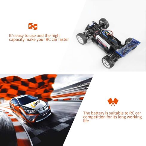 2S 4000mAh 7.4V 50C RC Lipo Battery Hardcase مع T Plug For Tamiya TT01 TT02 RC Truck Losi Slash Racing Hobby (2 Pack) in Saudi Arabia