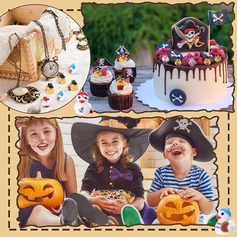 60 Pcs Mini Pirate Resin Ducks Pirate Figures Toy Tiny Resin Ducks Miniature Figures for Crafts Party Favors Dollhouse Halloween Decoration in Saudi Arabia