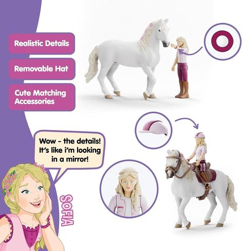Schleich Horse Club - 6 PC Sofia and Blossom Playset - with Western Rider Action Figure and Horse Figurine - Kids Ages 5+ in Saudi Arabia