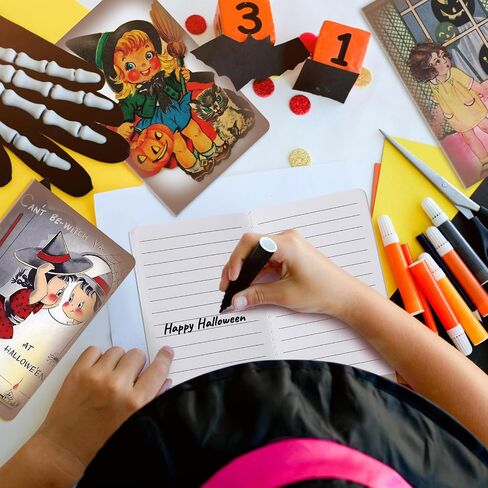 Ctosree 24 Pack Halloween Mini Notepads 24 Styles Small Vintage Notebooks Supplies 5 x 3.2 Inches Pumpkin Memo Pad for Treat Halloween Stationery Gifts Birthday Party Favors in Saudi Arabia
