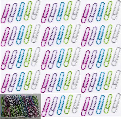 Paper Clips Colorful, 120 Pcs Medium Size Coated PaperClips, Cute Paper Clips for File Organization, Office, School, and Personal Use in Saudi Arabia