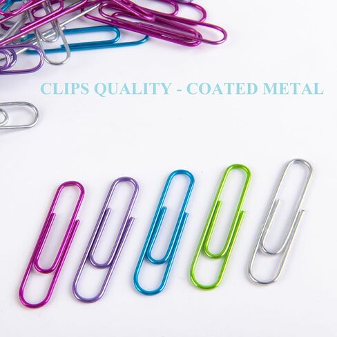Paper Clips Colorful, 120 Pcs Medium Size Coated PaperClips, Cute Paper Clips for File Organization, Office, School, and Personal Use in Saudi Arabia