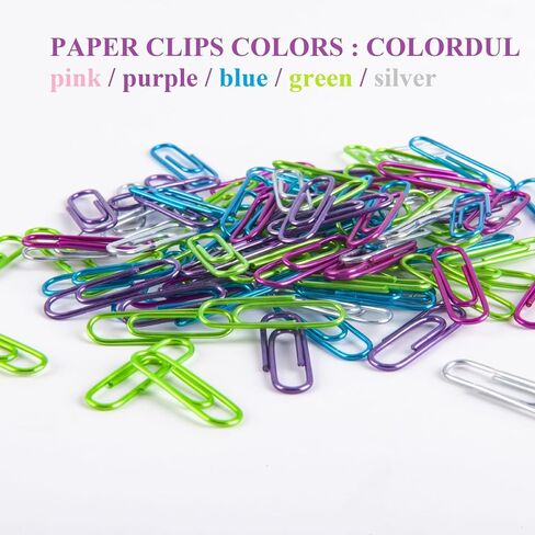 Paper Clips Colorful, 120 Pcs Medium Size Coated PaperClips, Cute Paper Clips for File Organization, Office, School, and Personal Use in Saudi Arabia
