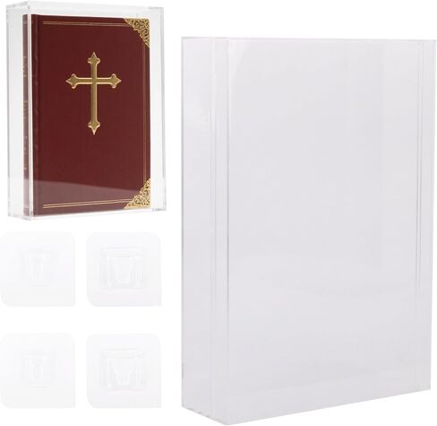 Klmnop 2 Pack Clear Clear Acrylic Bible Display With Buckles - Gall Mount Book Protector for Bibles ، DVD ، تخزين ومجوهرات ، 10.24 × 7.09 × 2.36 بوصة in Saudi Arabia