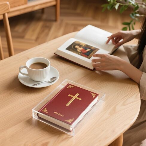 Klmnop 2 Pack Clear Clear Acrylic Bible Display With Buckles - Gall Mount Book Protector for Bibles ، DVD ، تخزين ومجوهرات ، 10.24 × 7.09 × 2.36 بوصة in Saudi Arabia