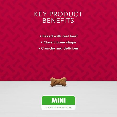 Blue Buffalo Bones Natural Crunchy Dog يعامل Mini Dog Biscuits لحوم البقر ، 12 أوقية. حقيبة ، 4 عدد in Saudi Arabia