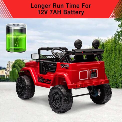 Hetoy 12V Electric Ride-On Truck for Kids - Remote Control Car with Spring Suspension, LED Lights, Music & 3 Speeds | Battery-Powered Ride Toy (Ages 3+) in Kuwait