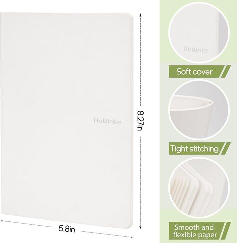 8 Pack Notebooks Journal Bulk ، Soft Cover Notebooks for Women Girls Tethings ؛ المجلات بكميات كبيرة مع 76 صفحة ؛ دفتر الشبكة نقطة ؛ 8.2 "x5.5" دفاتر A5 للعمل ، والسفر ، والأعمال ، والمدرسة ، (أبيض) in Saudi Arabia
