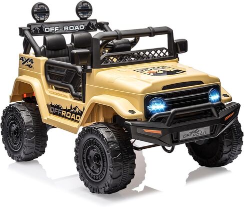 Hetoy 12V Electric Ride-On Truck for Kids - Remote Control Car with Spring Suspension, LED Lights, Music & 3 Speeds | Battery-Powered Ride Toy (Ages 3+) in Kuwait