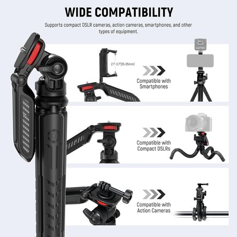 NEEWER Mini Flexible Tripod for iPhone & Camera with Remote/Handle/Phone Holder/Action Camera Adapter, Portable Pocket Desk Tripod for Travel Vlogging Compatible with iPhone GoPro Samsung, TP36 in Saudi Arabia