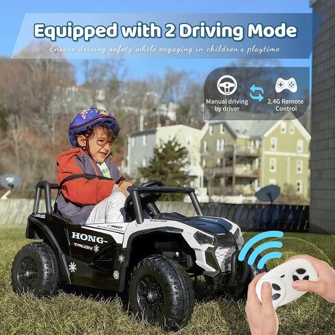 12V Electric UTV Car with Remote Control, Ride on Vehicles with Spring Suspension, LED Headlights, Ride on 4 Wheels, Music, Horn for Toddlers Kids, Pink in Saudi Arabia