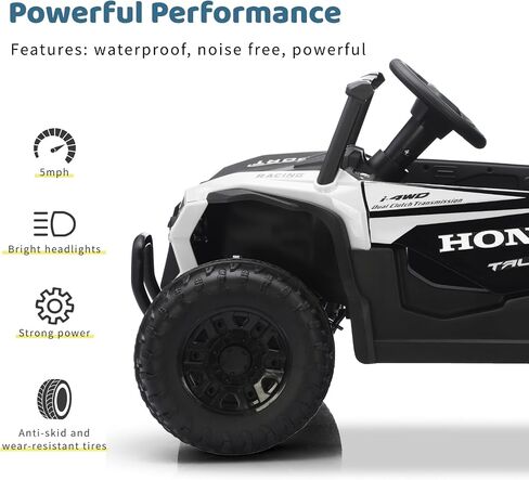 12V Electric UTV Car with Remote Control, Ride on Vehicles with Spring Suspension, LED Headlights, Ride on 4 Wheels, Music, Horn for Toddlers Kids, Pink in Saudi Arabia