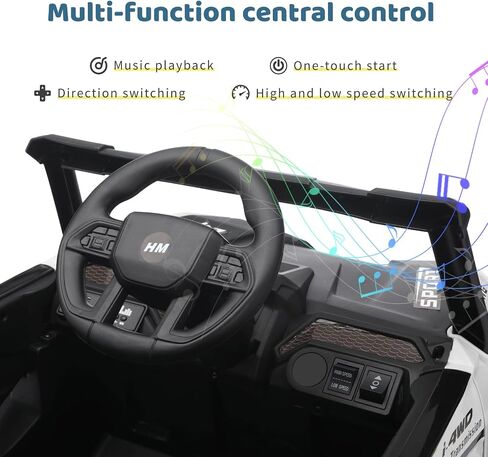 12V Electric UTV Car with Remote Control, Ride on Vehicles with Spring Suspension, LED Headlights, Ride on 4 Wheels, Music, Horn for Toddlers Kids, Pink in Saudi Arabia