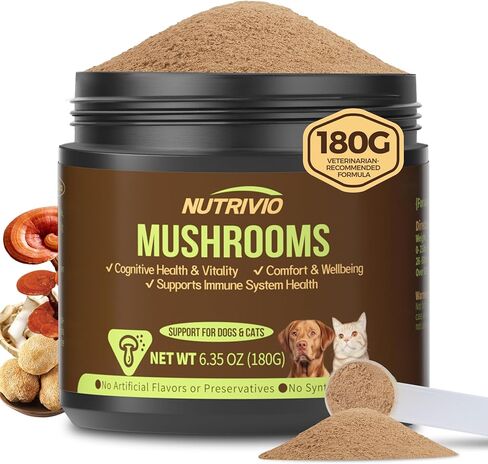 Turkey Tail Mushroom for Dogs & Cats - Mushroom Supplement for Lumps and Bumps - Immune Support for Dogs,8 Organic Mushroom Blend with Natural Plant Extracts,6.35oz in Saudi Arabia