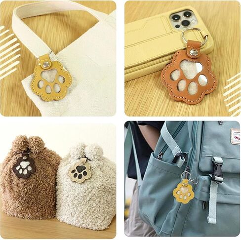Dog Hair Keychain, Custom Pet Paw Shade Leather Key, Pet Fur Keepsake Keychain Refillable, Cat Hair Keyring, Memorial Collection Locket Key Chain Gifts for Bag Purse Paw Charm Key Holder in Saudi Arabia