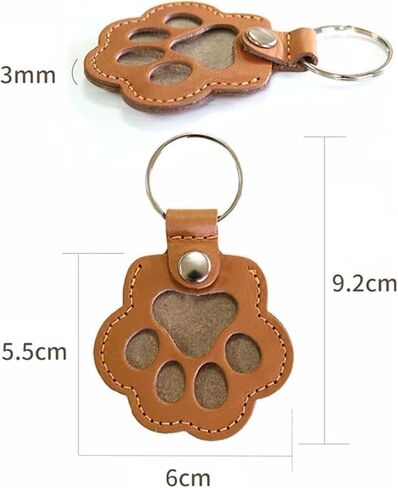 Dog Hair Keychain, Custom Pet Paw Shade Leather Key, Pet Fur Keepsake Keychain Refillable, Cat Hair Keyring, Memorial Collection Locket Key Chain Gifts for Bag Purse Paw Charm Key Holder in Saudi Arabia