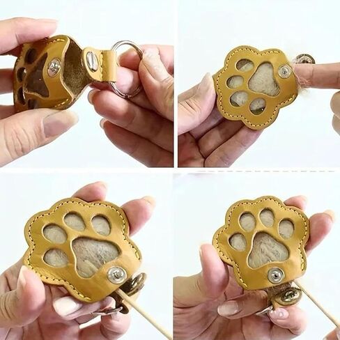 Dog Hair Keychain, Custom Pet Paw Shade Leather Key, Pet Fur Keepsake Keychain Refillable, Cat Hair Keyring, Memorial Collection Locket Key Chain Gifts for Bag Purse Paw Charm Key Holder in Saudi Arabia