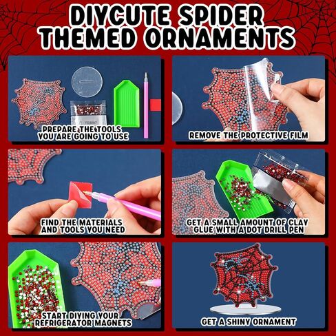 Kosiz 9 PCS Halloween Diamond Painting Decorations Halloween Halloween Diamond Art Kits للبالغين مزدوج الوجه من الوجه الأكريليك الخفافيش اليقطين الشبح المركزي للمنضل DIY الحرف الهدايا ديكور المنزل in Saudi Arabia