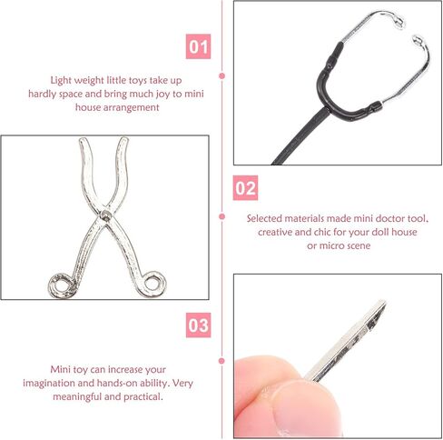 5pcs Dollhouse Mini Metethoscope Care Tools Dollhouse Dolls Miniature Garden Kit ، ملحقات المستشفي in Saudi Arabia