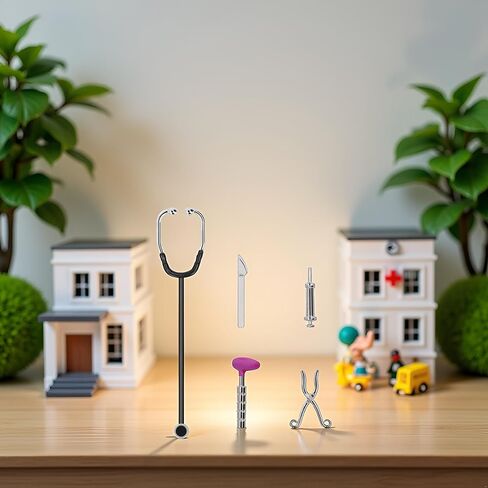 5pcs Dollhouse Mini Metethoscope Care Tools Dollhouse Dolls Miniature Garden Kit ، ملحقات المستشفي in Saudi Arabia
