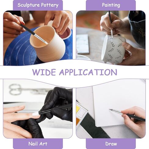 JIEYAO 15 Pack Silicone Paint Brushes for Crafts, 5 Shapes Rubber Clay Sculpting Tools Silicon Color Shapers Brush for Pottery Nail Art Acrylic Painting DIY Handicrafts in Saudi Arabia
