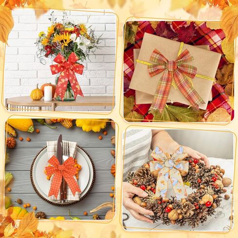 Blosssound Fall Ribbon Wired 2.5 inch × 30 ياردة الخيش الخريف أوراق القرع اليقطين بوفالو بلايد أشرطة سلكية ذات حدين مجموعة 5 لفة لخريف الحفلات الحفل الزهور القوس (البرتقالي ، الحصاد) in Saudi Arabia