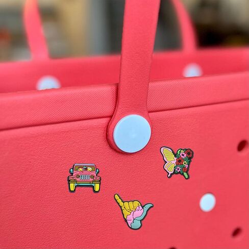 Bag Charm for Bogg Bag - Beach Bag Large DIY Charms Accessories, Simple Modern Southern Beach Tote Charms, Decorative Charm for Rubber Beach Bags Gift for Women Girls in Saudi Arabia