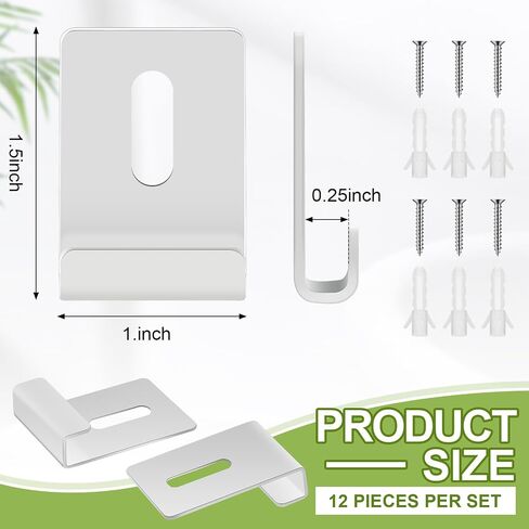 12 PCS Metal Mirror Clips حامل قناة واسعة الحامل مرآة المرآة بدون إطار صعود الأجهزة Hooks شماعات العمل الثقيلة مع المسمار لتصاعد الجدار شاشة Billboard (أسود) in Kuwait