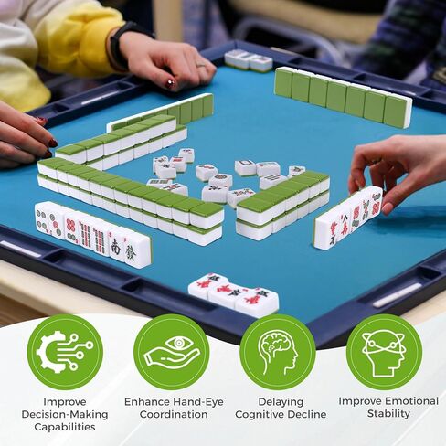 مجموعة بلاط Mahjong ، 146pcs صينية Mahjong مجموعة الجودة Mah Jong Tiles مع صندوق تخزين رائع سهل الحمل ، وتشمل التعليمات مجموعات Mah Jongg لتجمعات العائلة والأصدقاء in Kuwait