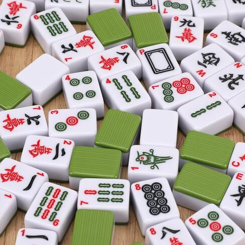 مجموعة بلاط Mahjong ، 146pcs صينية Mahjong مجموعة الجودة Mah Jong Tiles مع صندوق تخزين رائع سهل الحمل ، وتشمل التعليمات مجموعات Mah Jongg لتجمعات العائلة والأصدقاء in Kuwait