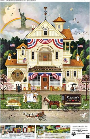 Buffalo Games - Charles Wysocki - يوم استقلال Lady Liberty - 1000 قطعة - لغز صعب مثالي لليالي اللعبة in Saudi Arabia
