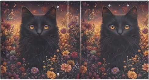 Black Cat Cute 3 Ring Binders 1.5 Inch Round Rings Decorative Binder with Clipboard PVC Pockets Fit 8.5 x 11 Inch Paper for School Office 1 Pack in Saudi Arabia