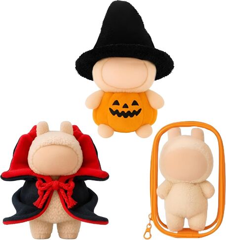 17cm Doll Clothes Outfits for Halloween, Witch Hat Pumpkin Clothes Demon Cloak & PVC Storage Case for Halloween Doll Costume Accessory Dress up Collector Display in Saudi Arabia