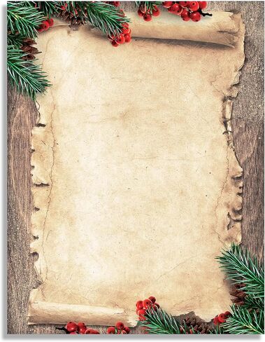 Naughty or Nice Christmas Stationery Paper - 50 Sheets of Letterhead for Winter & Holiday Events in Saudi Arabia