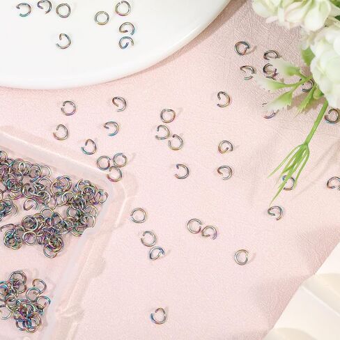 CHGCRAFT 200Pcs Stainless Steel Jump Rings 6mm Rainbow Color 304 Plating Open Jump Rings for Necklace Bracelet Earrings Making, 20 Gauge in Saudi Arabia