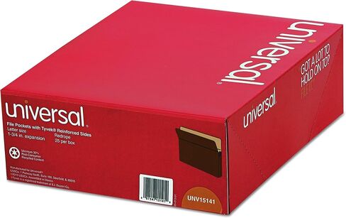 Universal UNV15141 1-3/4 in. علامات التبويب مباشرة توسيع جيوب الملفات - رسالة ، redrope/manila (25/box) in Saudi Arabia