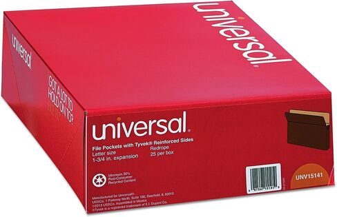 Universal UNV15141 1-3/4 in. علامات التبويب مباشرة توسيع جيوب الملفات - رسالة ، redrope/manila (25/box) in Saudi Arabia