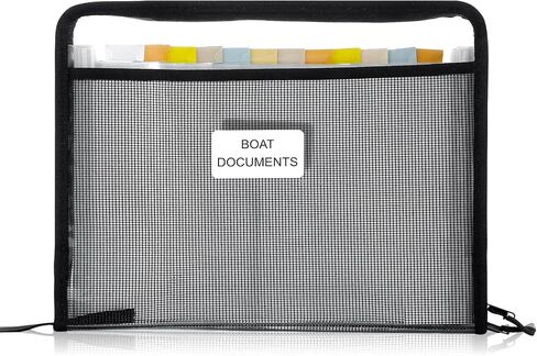 Maitys Boat Documents Organizer Large Size Waterproof Case for Boat Papers with 12 Expandable Folders Plus Mesh Pocket Fireproof Document Bag for A4 Papers Boating Gifts for Men in Saudi Arabia