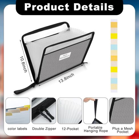 Maitys Boat Documents Organizer Large Size Waterproof Case for Boat Papers with 12 Expandable Folders Plus Mesh Pocket Fireproof Document Bag for A4 Papers Boating Gifts for Men in Saudi Arabia