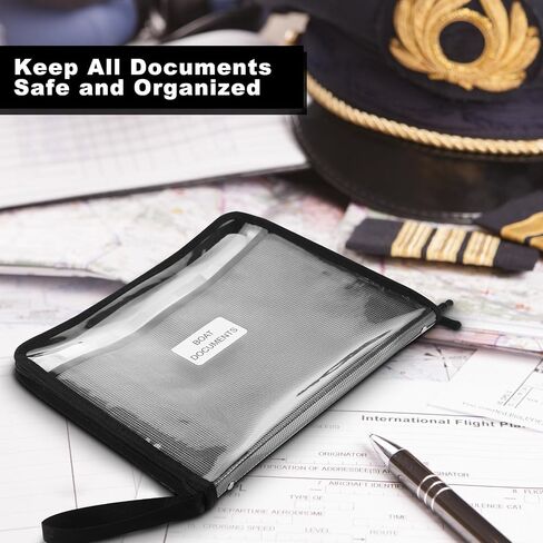 Maitys Boat Documents Organizer Large Size Waterproof Case for Boat Papers with 12 Expandable Folders Plus Mesh Pocket Fireproof Document Bag for A4 Papers Boating Gifts for Men in Saudi Arabia