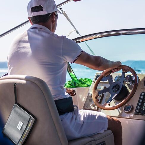 Maitys Boat Documents Organizer Large Size Waterproof Case for Boat Papers with 12 Expandable Folders Plus Mesh Pocket Fireproof Document Bag for A4 Papers Boating Gifts for Men in Saudi Arabia