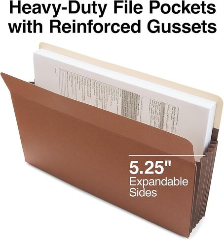 Staples Staples Heavy-Duty Pofty File Pocket ، التوسع 5.25 بوصة ، الحجم القانوني ، البني ، 20/الكرتون (ST704401-CCVS) in Saudi Arabia