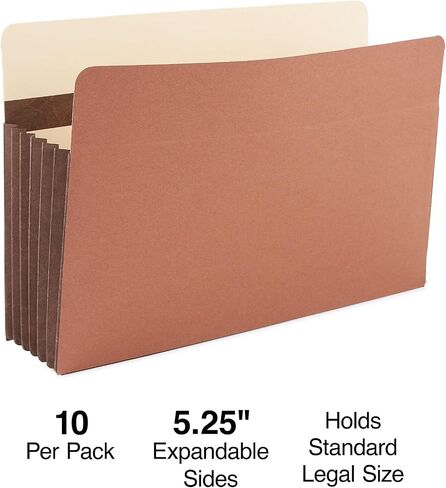 Staples Staples Heavy-Duty Pofty File Pocket ، التوسع 5.25 بوصة ، الحجم القانوني ، البني ، 20/الكرتون (ST704401-CCVS) in Saudi Arabia