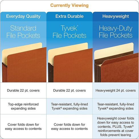 Globe-Weis/Pendaflex Tyvek File Pockets 3.5-Inch Expansion Legal Size 10-Count, Brown (64264) in Saudi Arabia