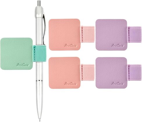 (5 Pack) Pen Loop Holder for Notebooks Journals Planners Tablet Case, Self Adhesive Leather Pencil Holder with Elastic Loop for Pens, Apple Pencil, Stylus Pen -Black in Kuwait