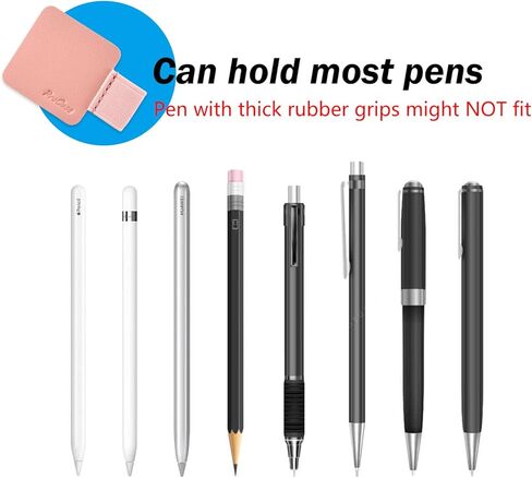 (5 Pack) Pen Loop Holder for Notebooks Journals Planners Tablet Case, Self Adhesive Leather Pencil Holder with Elastic Loop for Pens, Apple Pencil, Stylus Pen -Black in Kuwait