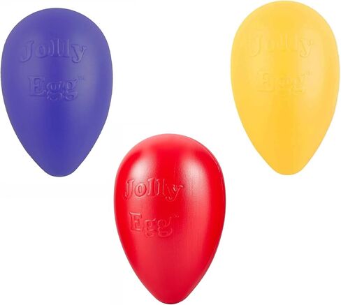 Dog Toy 8 Inch Hard Plastic Egg Shaped Jolly Interactive Fun Choose Color or Set (Red) in Saudi Arabia